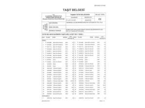 C-2 TAŞIT BELGESİ